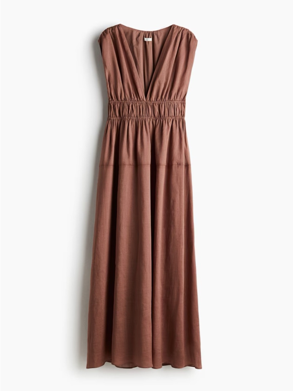 H&M Ramie V-Neck Maxi Dress